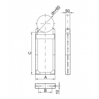 Obejma konstrukcyjna przestawna Fi113/W4 regulacja 300-550 mm