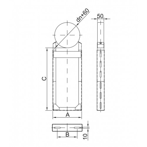 Obejma konstrukcyjna przestawna Fi120/W4 regulacja 300-550 mm